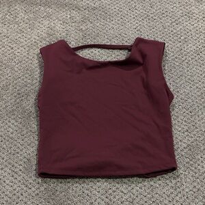 Garage Maroon Sleeveless Crop Top